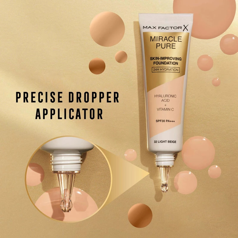 Max Factor Miracle Pure Skin-Improving Foundation 30 ml - 80 Bronze
