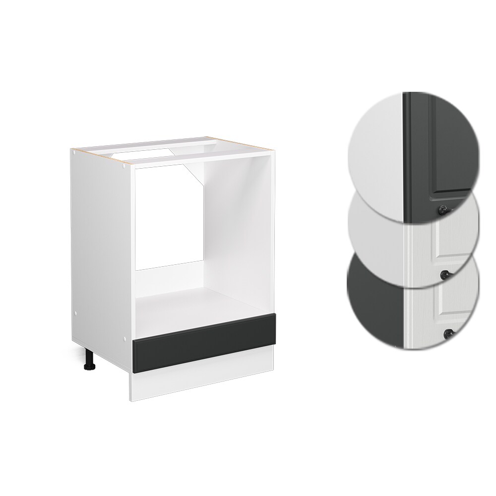 Vicco Herdumbauschrank Küchenschrank Küchenzeile Landhaus R-Line 60 cm Weiß-Anthrazit