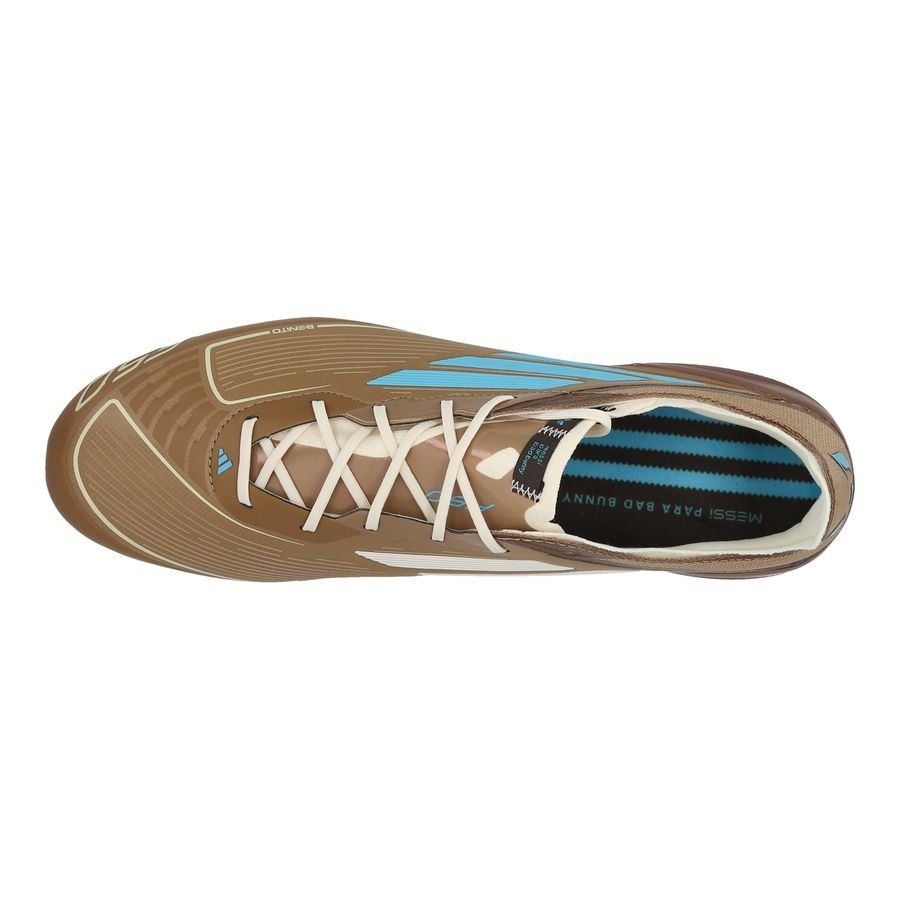adidas F50 Messi X Bad Bunny Elite FG - Cardboard/Blanc/Turquoise ÉDITION LIMITÉE