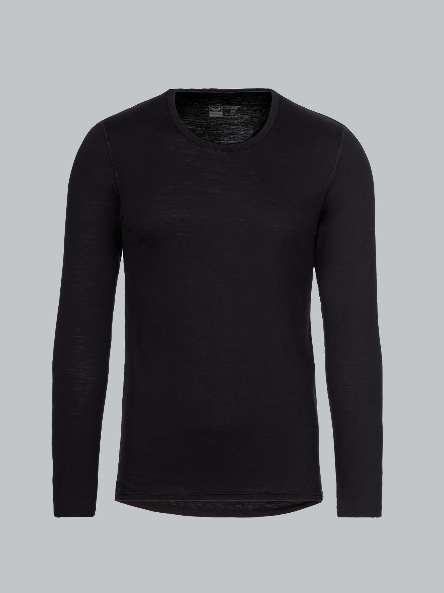 Sportshirt aus Merinowolle Schwarz