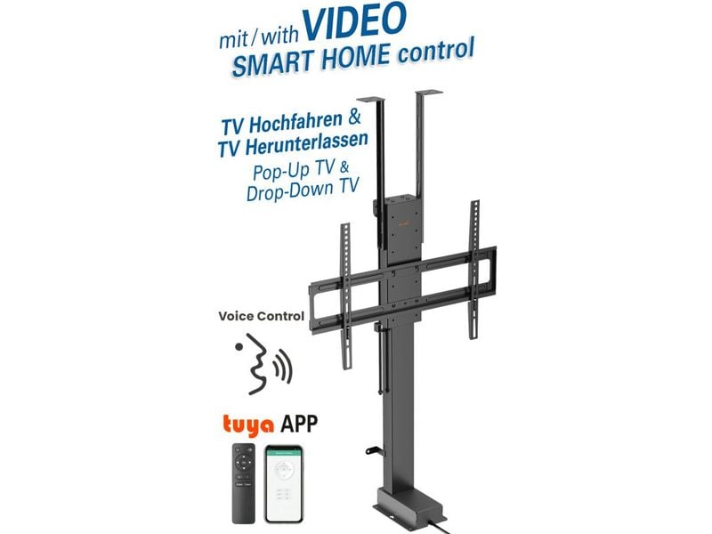 My Wall TV-Lift HP 66-2 L max. 60 kg TV-Einbaulift für 37-65 Zoll Fernseher zum Rauffahren oder Runterlassen