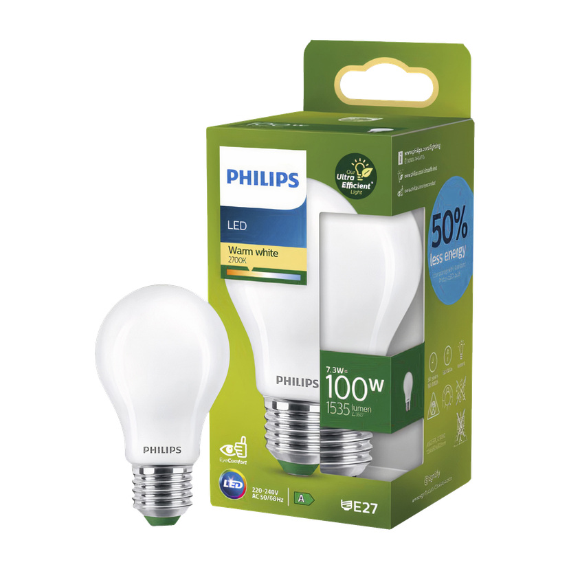 Normalpære, LED E27 7,3 W 1535 lm