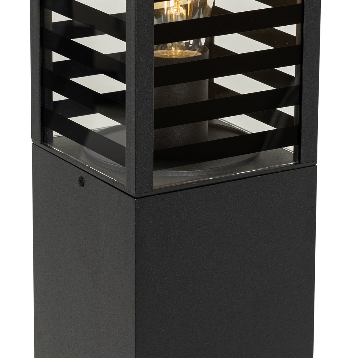 Moderne staande buitenlamp, zwart met rookeffect, 80 cm, IP44 - Reims