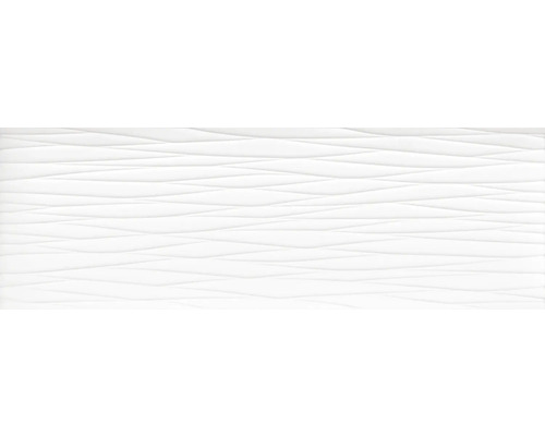 Wandtegel Dune Snow, wit 3D glanzend, 30x90 cm, gerectificeerd