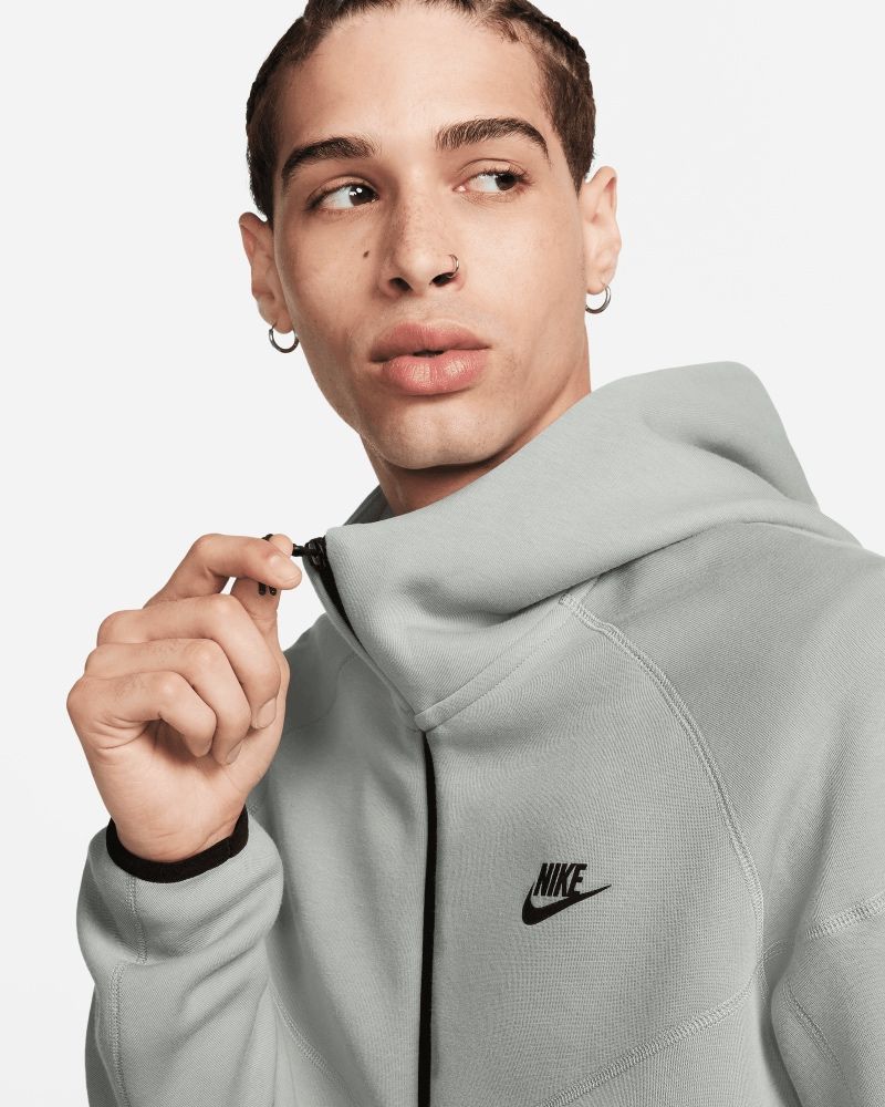 Sweat zippé à capuche Nike Sportswear Tech Fleece Gris Clair pour homme