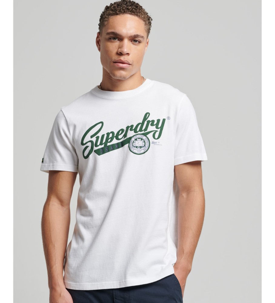Camiseta Superdry Vintage Scripted College, branca