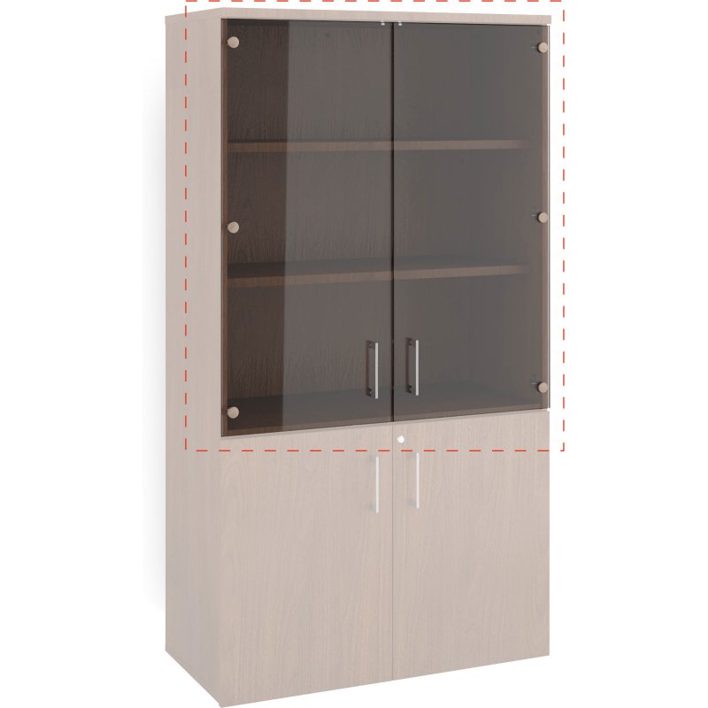 Portes verre ECLA pour bibliothèque haute ECLA H 182 x L 80 cm - lot de 2