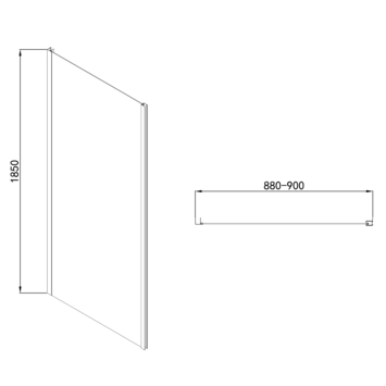 Allibert douchewand Happy 90x185cm wit