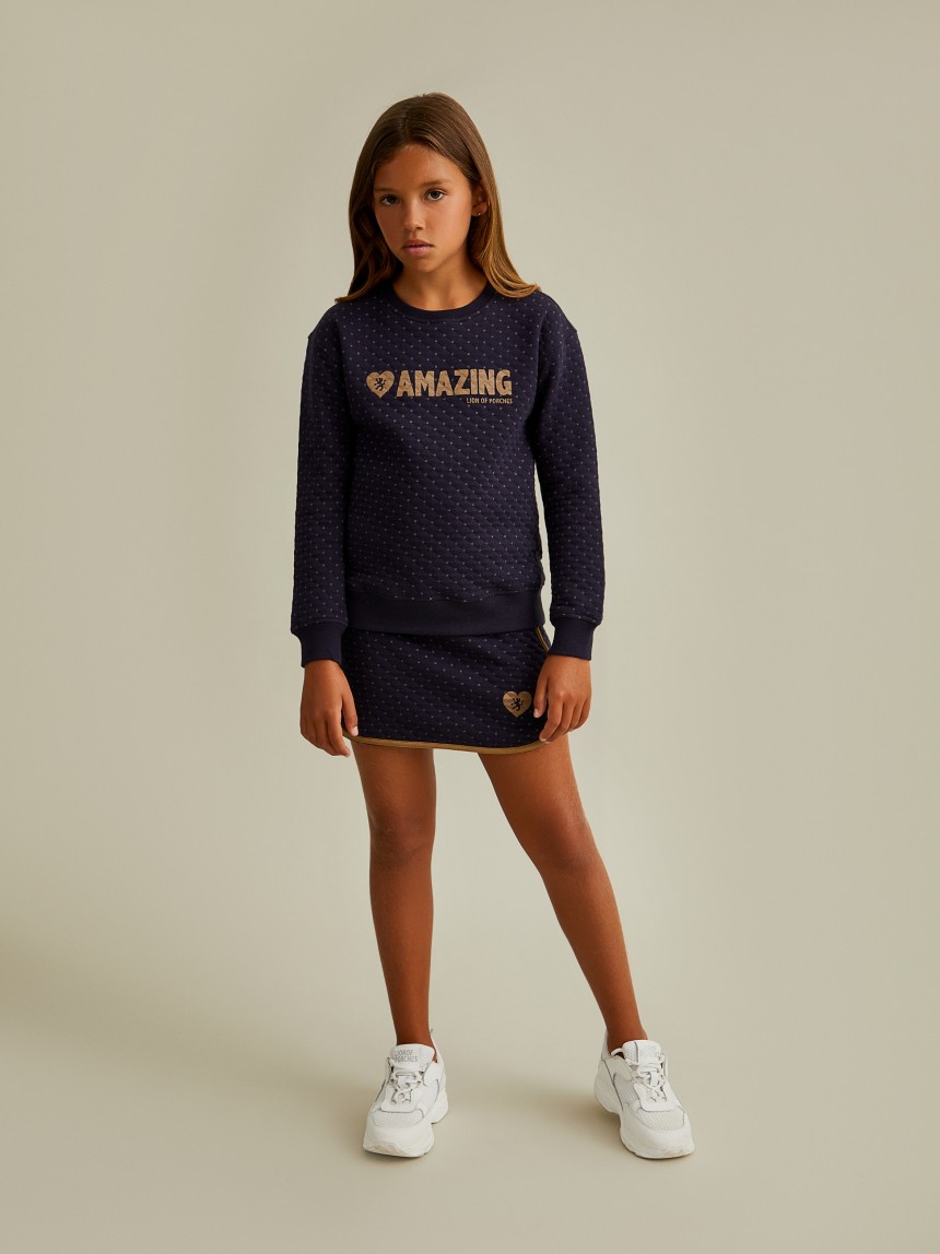 Sweater de malha com estampado
