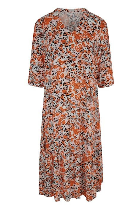 Maxikleid, Color-Animalprint, 3/4-Ärmel
