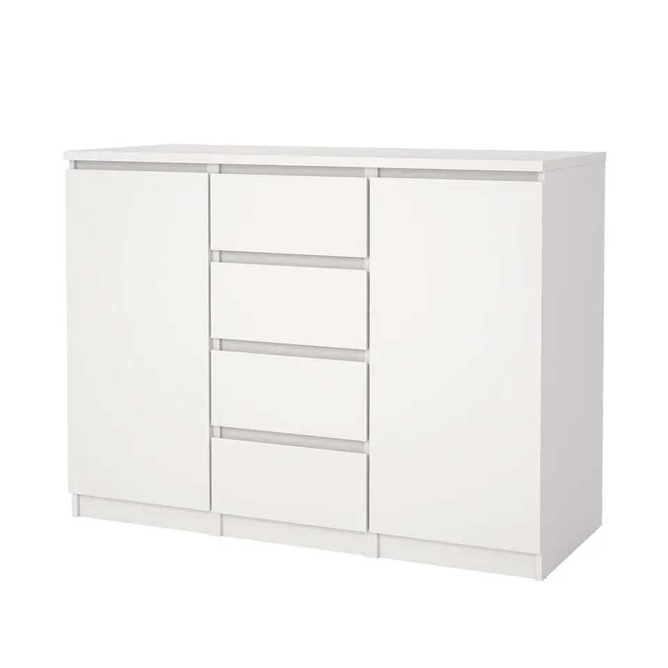 Hioshop Naia dressoir 2 deuren 4 lades wit