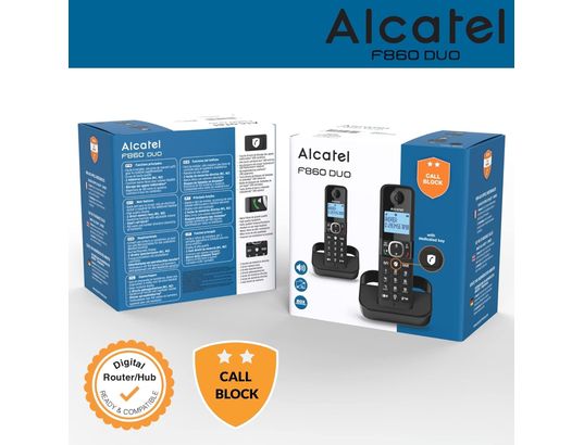 ALCATEL - Téléphone sans fil F860 Duo Noir