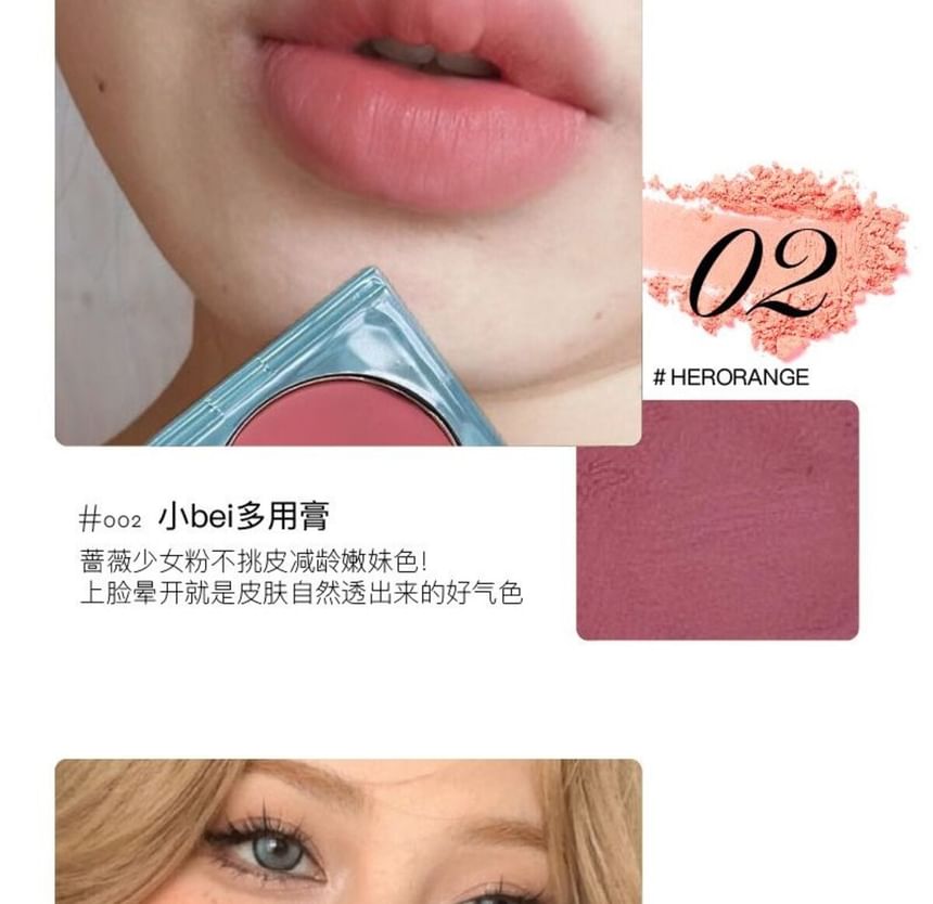 HERORANGE - Multifunctionele lip- en wangblushcrème - 4 kleuren