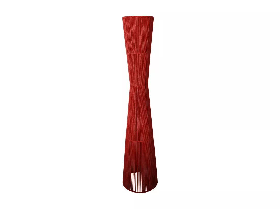 Lampadaire colonne métal rouge 145 cm.