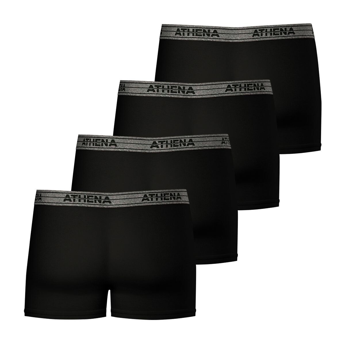 ATHENA<br>Conjunto de 4 cuecas boxer básicas de algodão