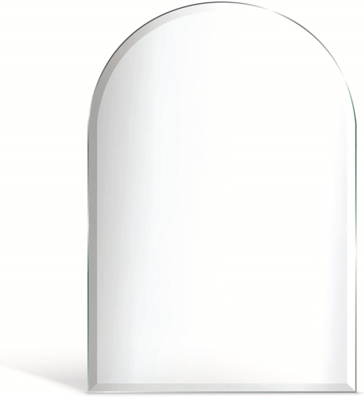Funkenschutzplatte Glas Rundbogen 120x100cm – Glasplatte für Kaminofen - Kaminglas Zunge mit Dichtlippe - 8mm ESG Kamin Glasplatte mit Facettenschliff – Kaminschutz Feuerplatte für Kaminofen