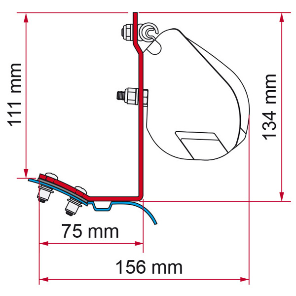Adaptateur store Fiamma F35 PRO pour MERCEDES VITO de 1996 à 2003