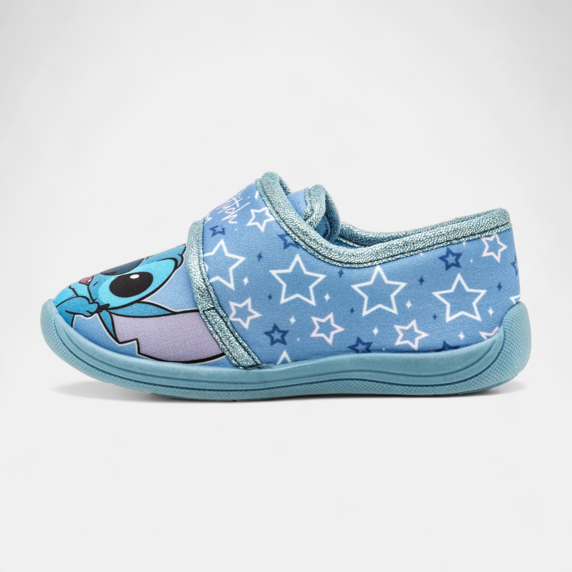 Pantoufles attaches velcros Fille bleu