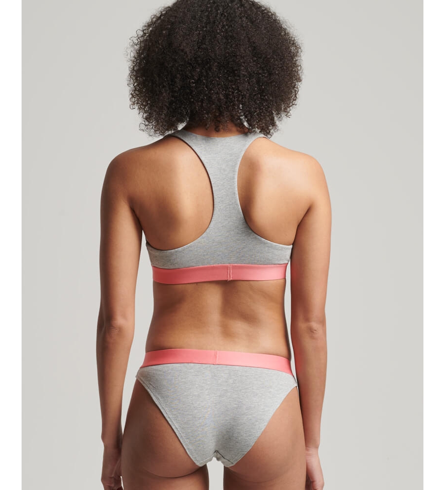 Superdry Braguita tipo bikini de algodn orgnico con logotipo grande gris