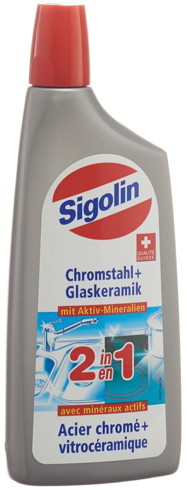 SIGOLIN 2in1<br>250 ml, Flasche, flüssig, Chromstahl + Glaskeramik