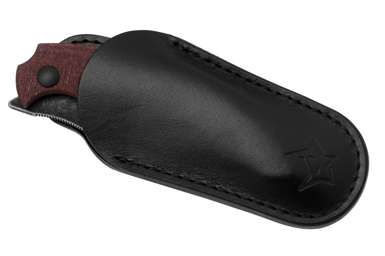 Fox Knives Honos FX-538 MP, Black Idroglider Becut, Plum Jute Micarta zakmes, Bastinelli design