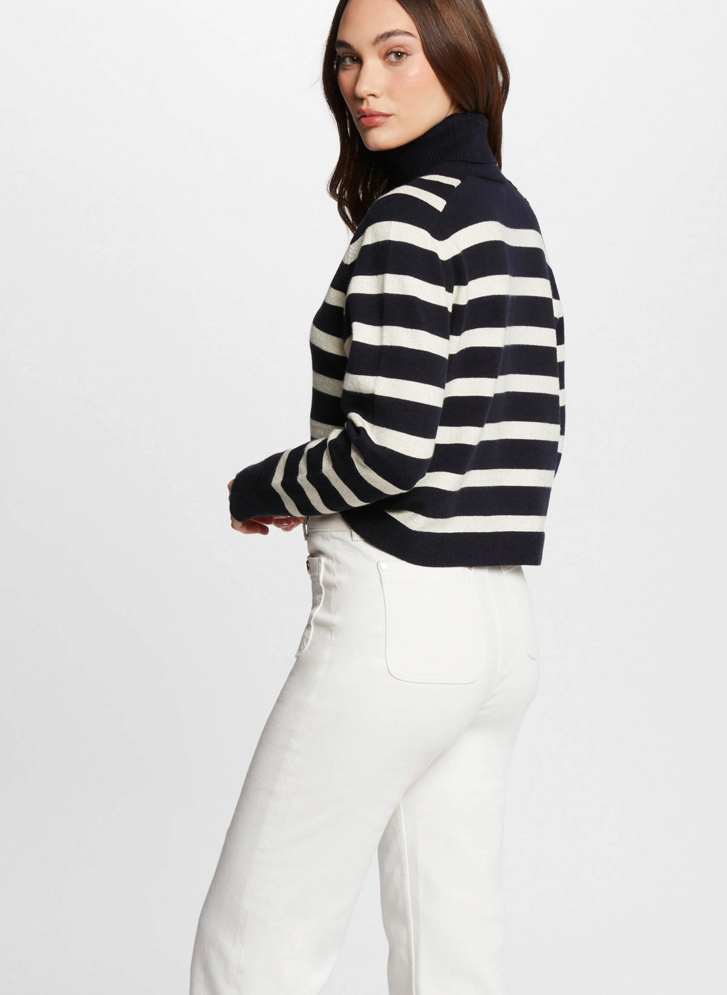 MLAGON - Pull droit col roulé | Bleu