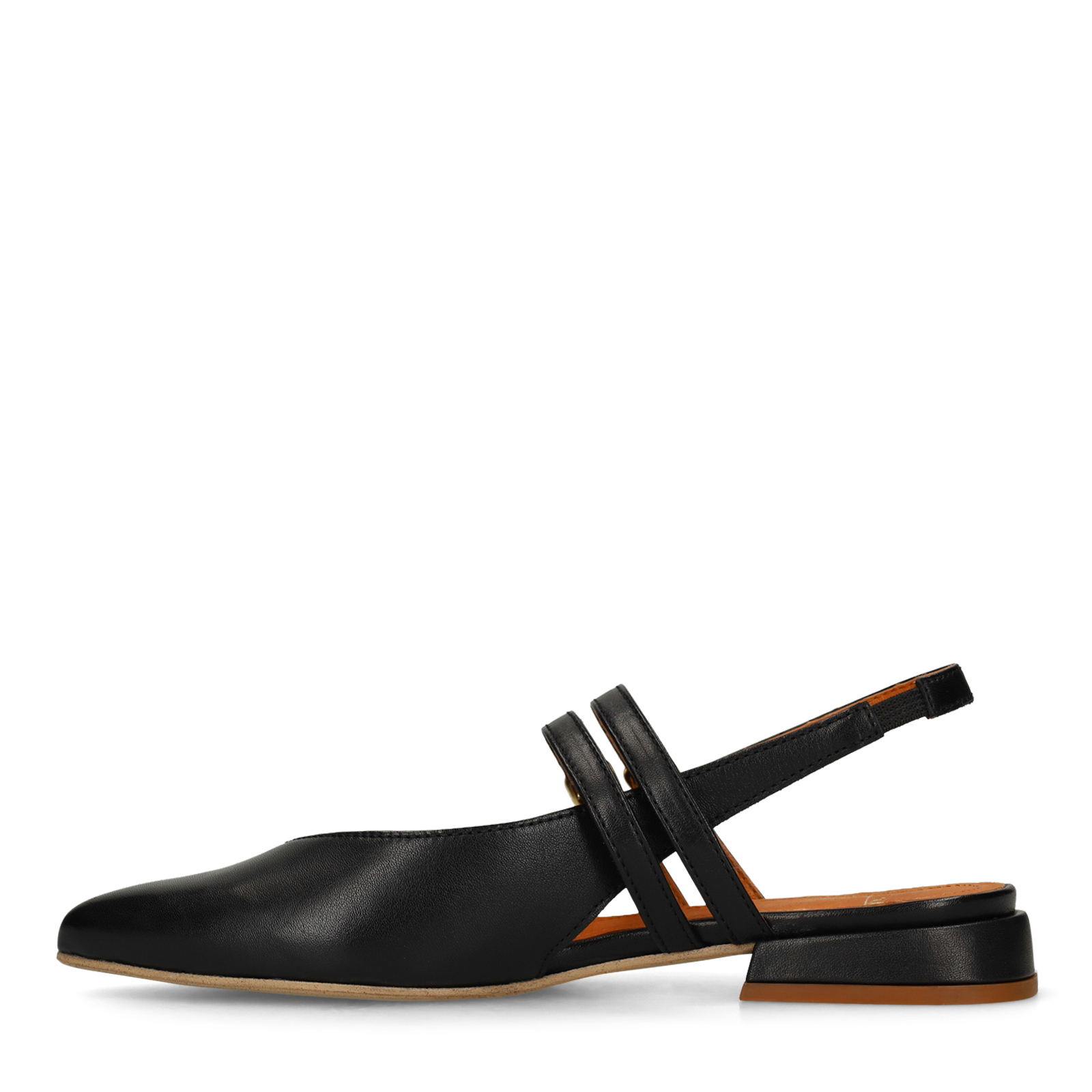 Zwarte leren slingbacks