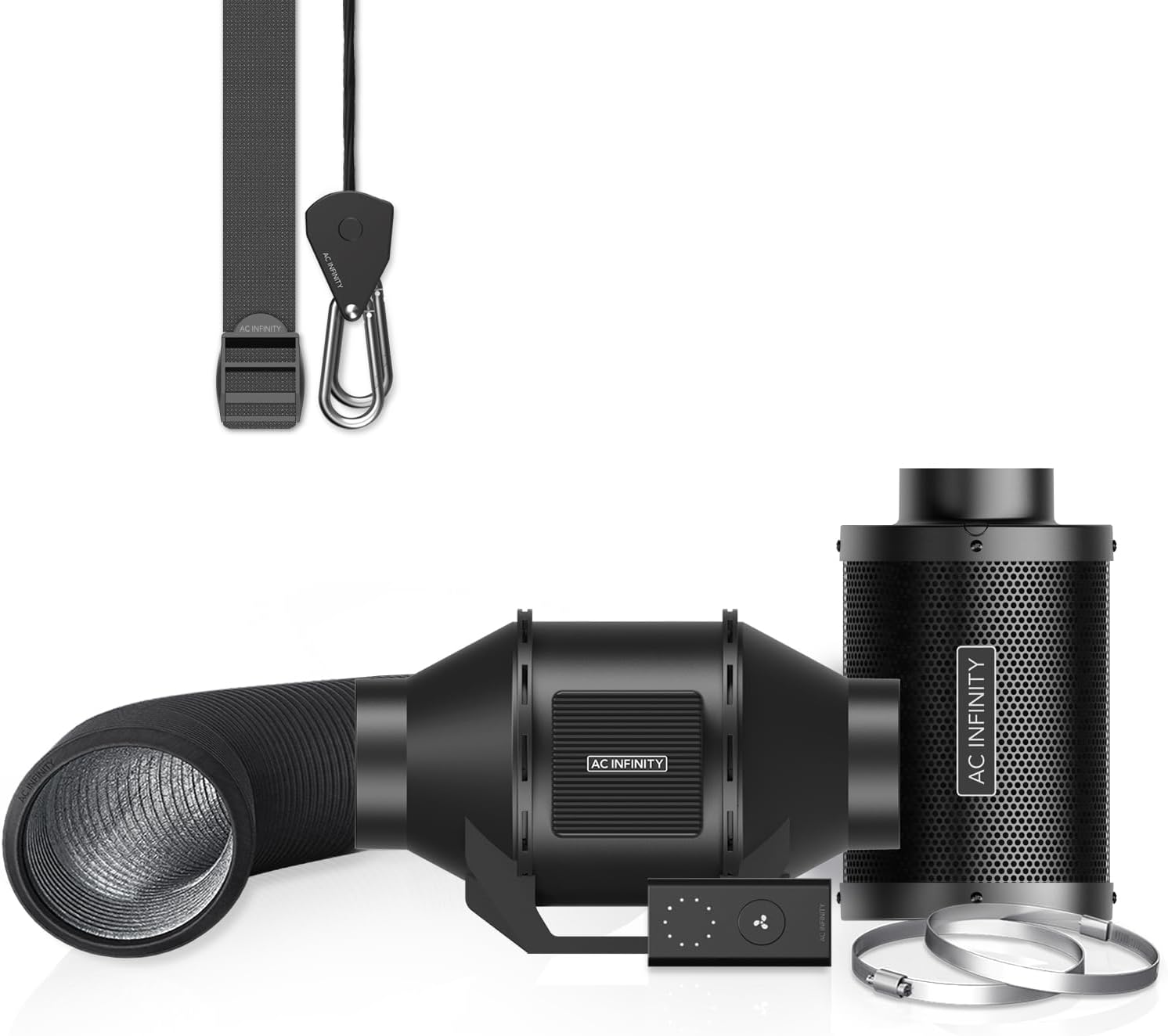 AC Infinity Luftfilter-Set 100 mm – CLOUDLINE LITE Abluftventilator mit Aktivkohlefilter für Growzelte, Hydrokulturen und Indoor-Gärten