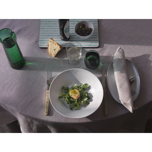 Royal Copenhagen Hvid Halvblonde Dyb Tallerken, Ø24 cm
