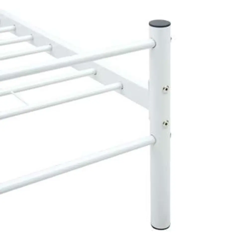 vidaXL - Bed frame met hoofdeinde - Wit - Metaal - 90 x 200 cm