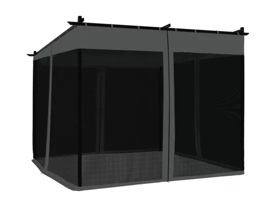Tonnelle avec parois en filet anthracite 3x3 m acier