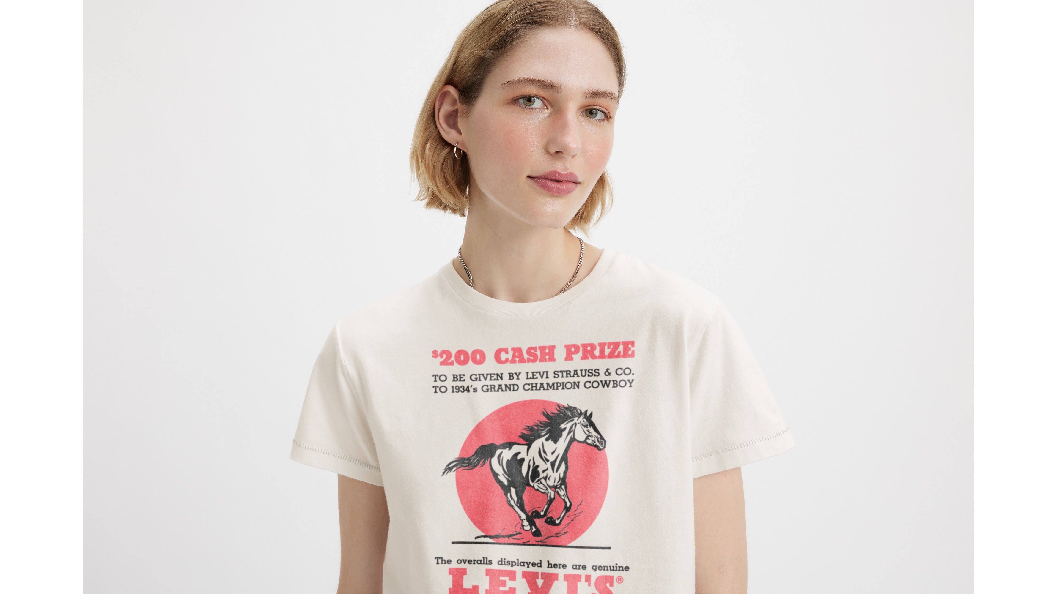 T-shirt graphique classique - Cash Prize Egret - Cream