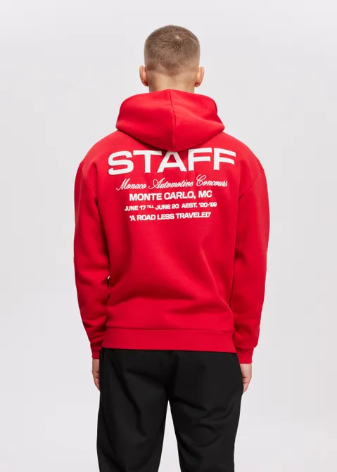 Hoodie met print staff rood (ROO)