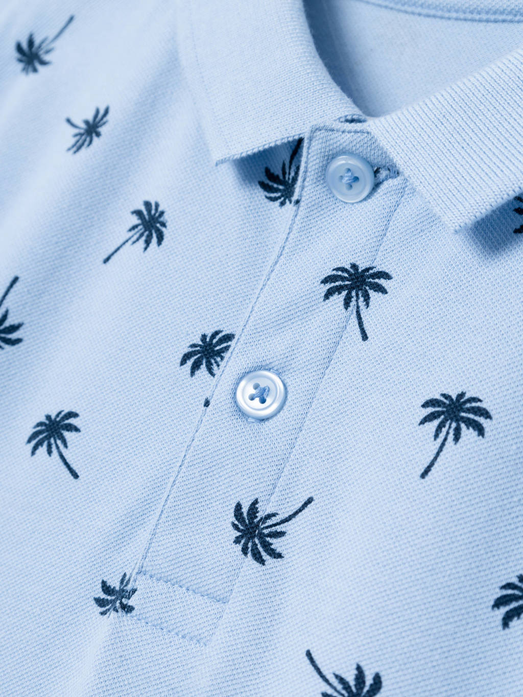 NAME IT polo NKMVOLO met all over print lichtblauw/blauw