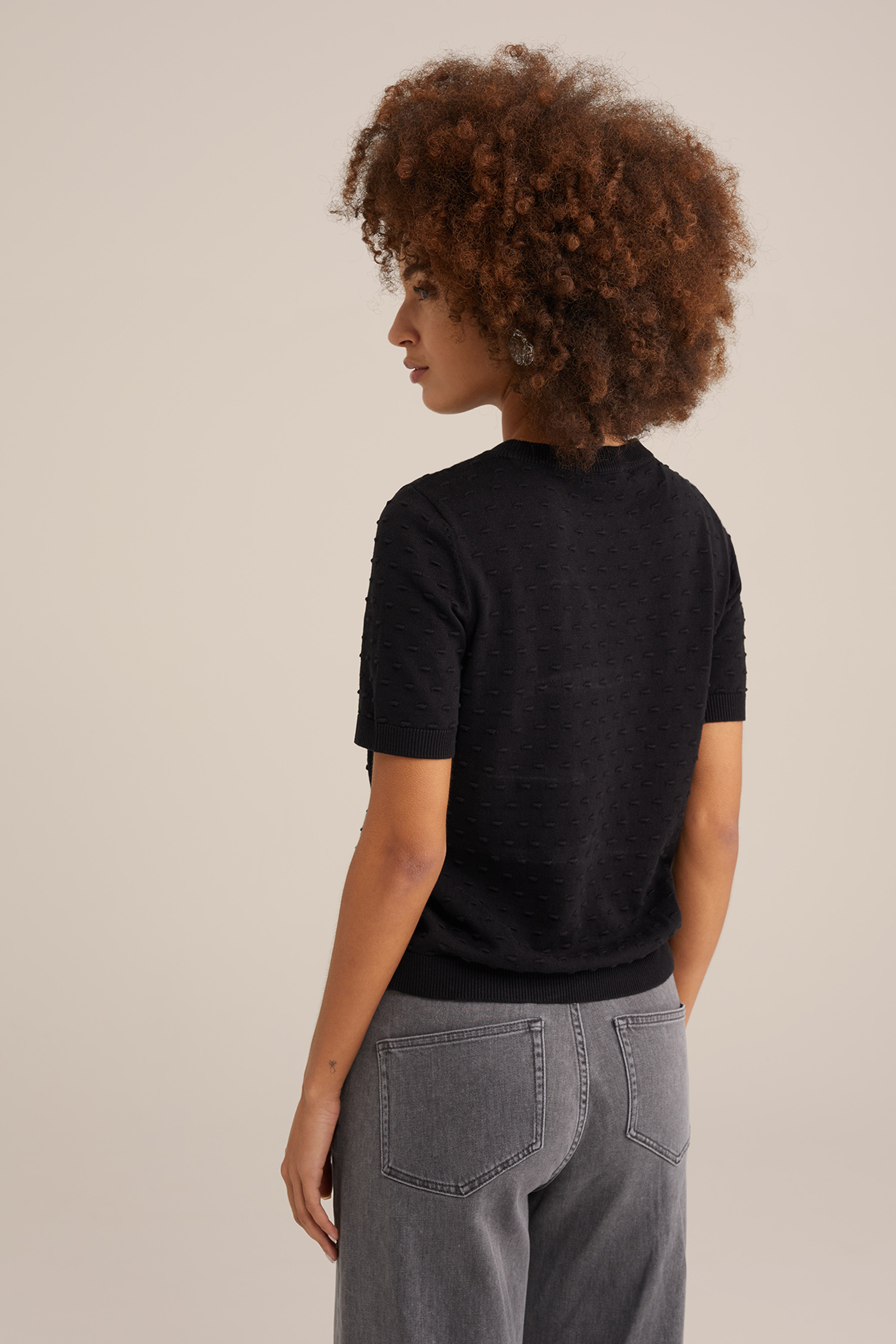 trui met structuur WE Fashion Zwart