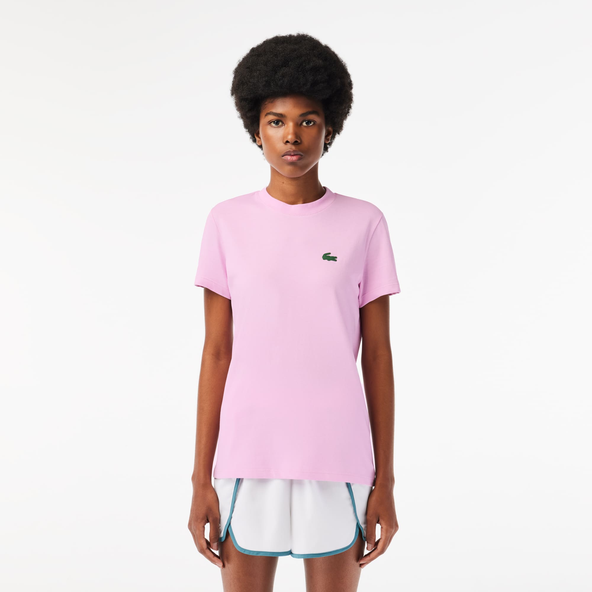 T-shirt jersey technique de coton biologique ultra-dry T-Shirts - Rose - Lacoste - Femme