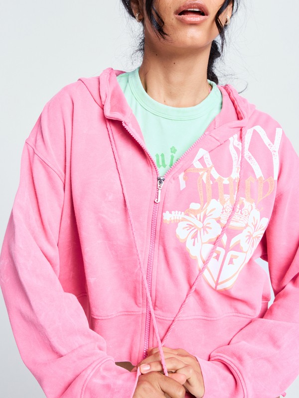 Roxy X Juicy Couture Sweat à capuche zippé Rose Femme