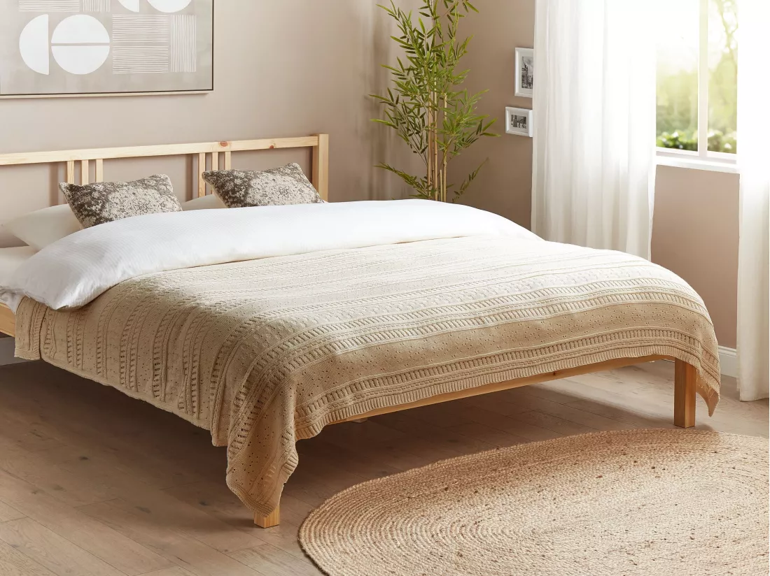 Couvre-lits DAULET Coton 150 x 200 cm Beige