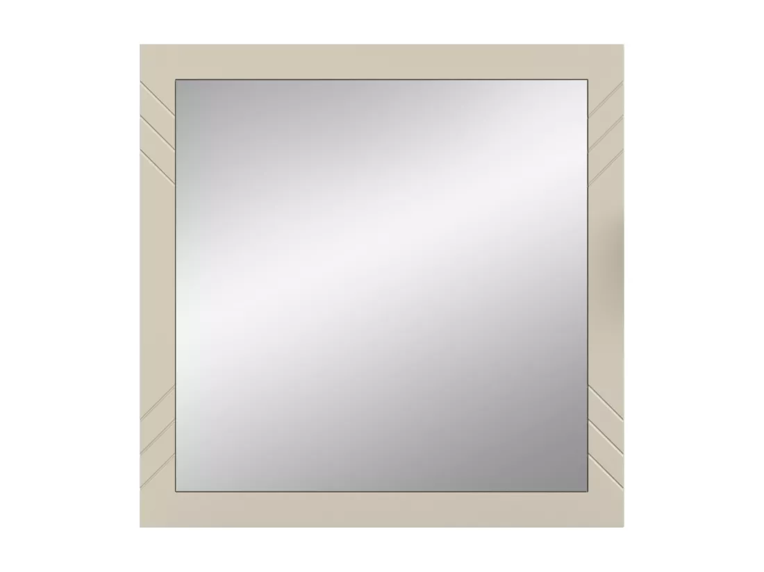 Miroir LUNA – Beige mat – Carré 80x80 cm – À suspendre