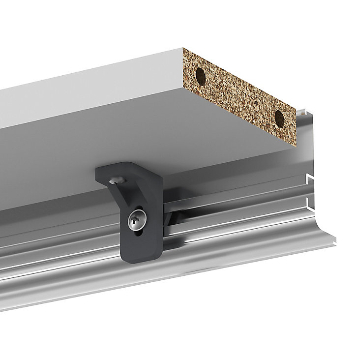 Lot de 2 supports de fixation L pour rail gris Caraway Innovo GoodHome