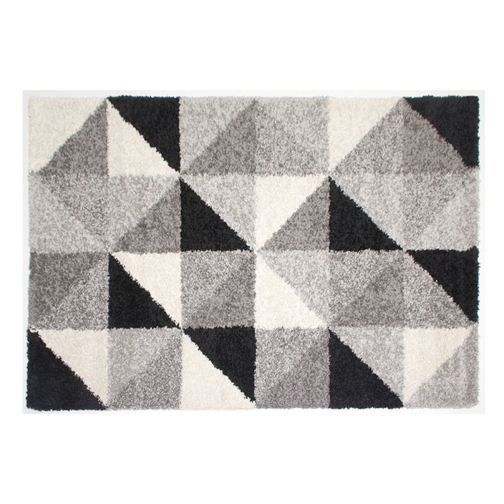 GULVTEPPE BERGA 135X190CM SVART/HVIT/GRÅ