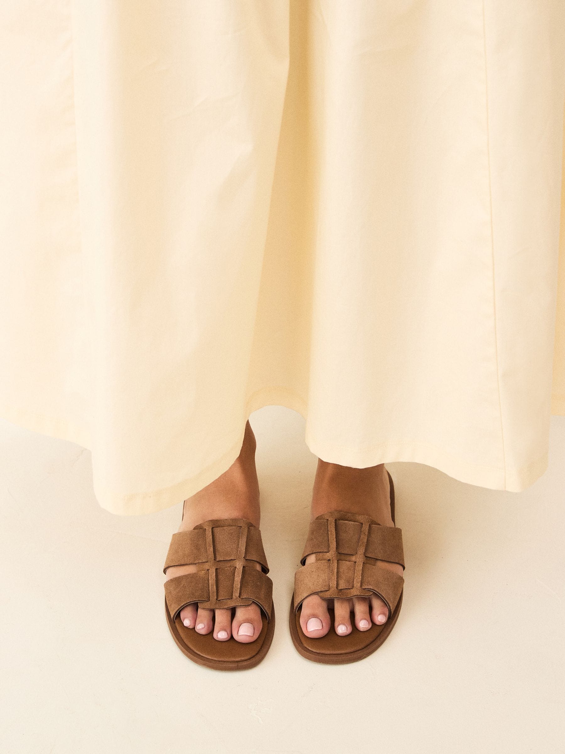 Lichtbruin - Slotted Muilsandalen