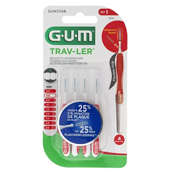 Gum Brossette Interdentaire Trav Ler 0,8mm 4 unités