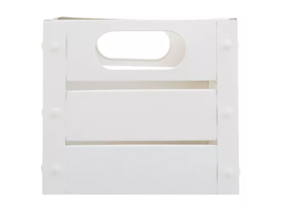 Corbeille rectangulaire en métal imprimé gris 31x18x16