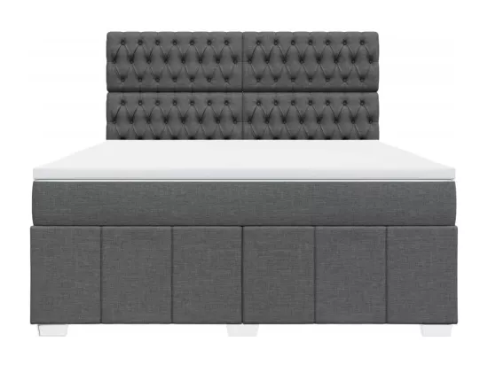 Sommier à lattes de lit avec matelas Gris foncé 180x200cm Tissu