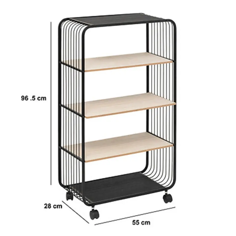 5Five Opbergrekje 4 laags met planken - metaal - 55 x 28 x 96 cm