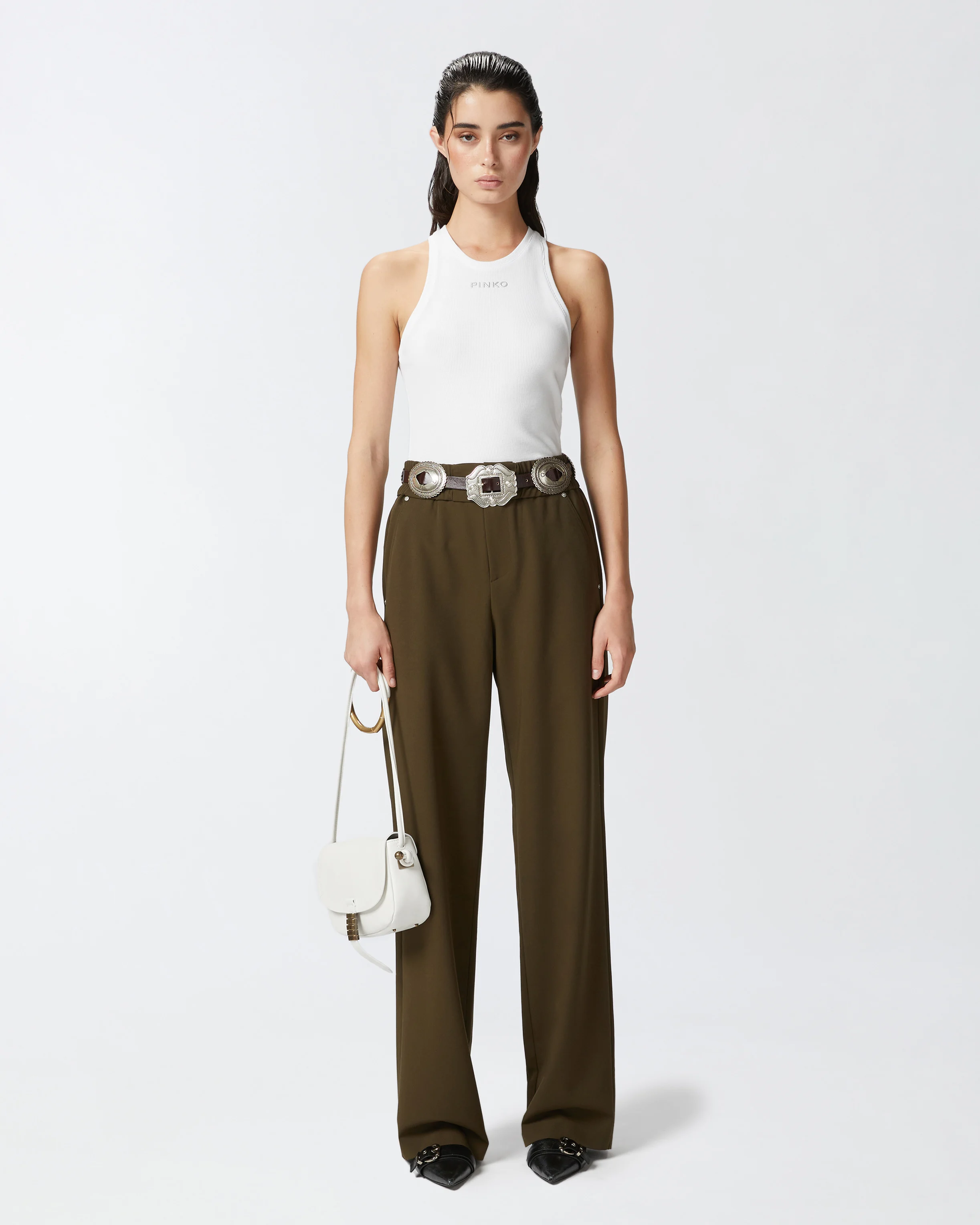 Pantalon à taille froncée | Vert