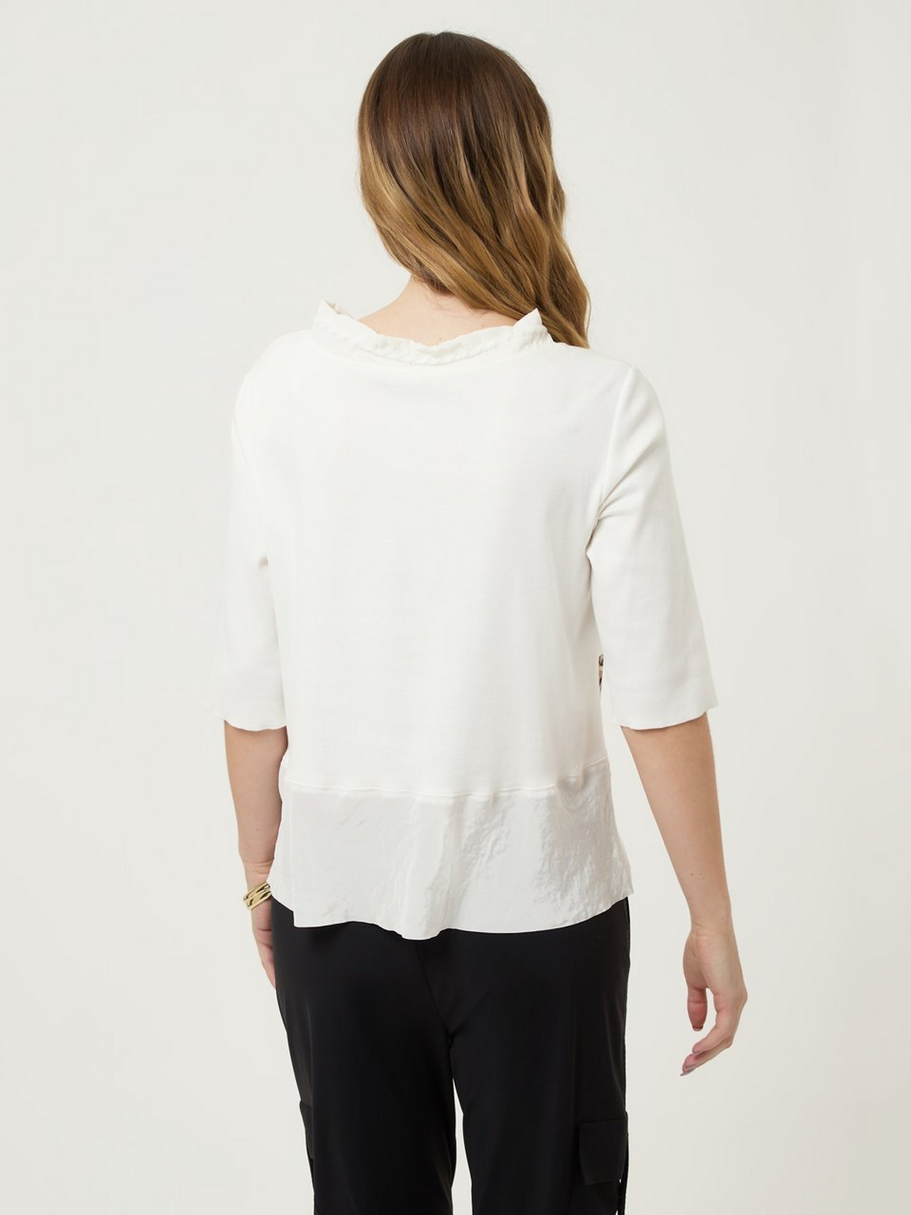 V-Shirt mit überschnittenem 3/4-Arm