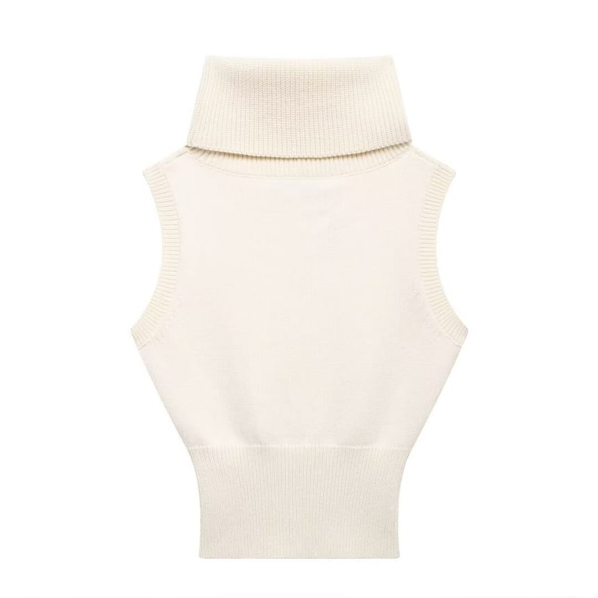 Avauntgardo - Tanktop met col en geribbelde zoom