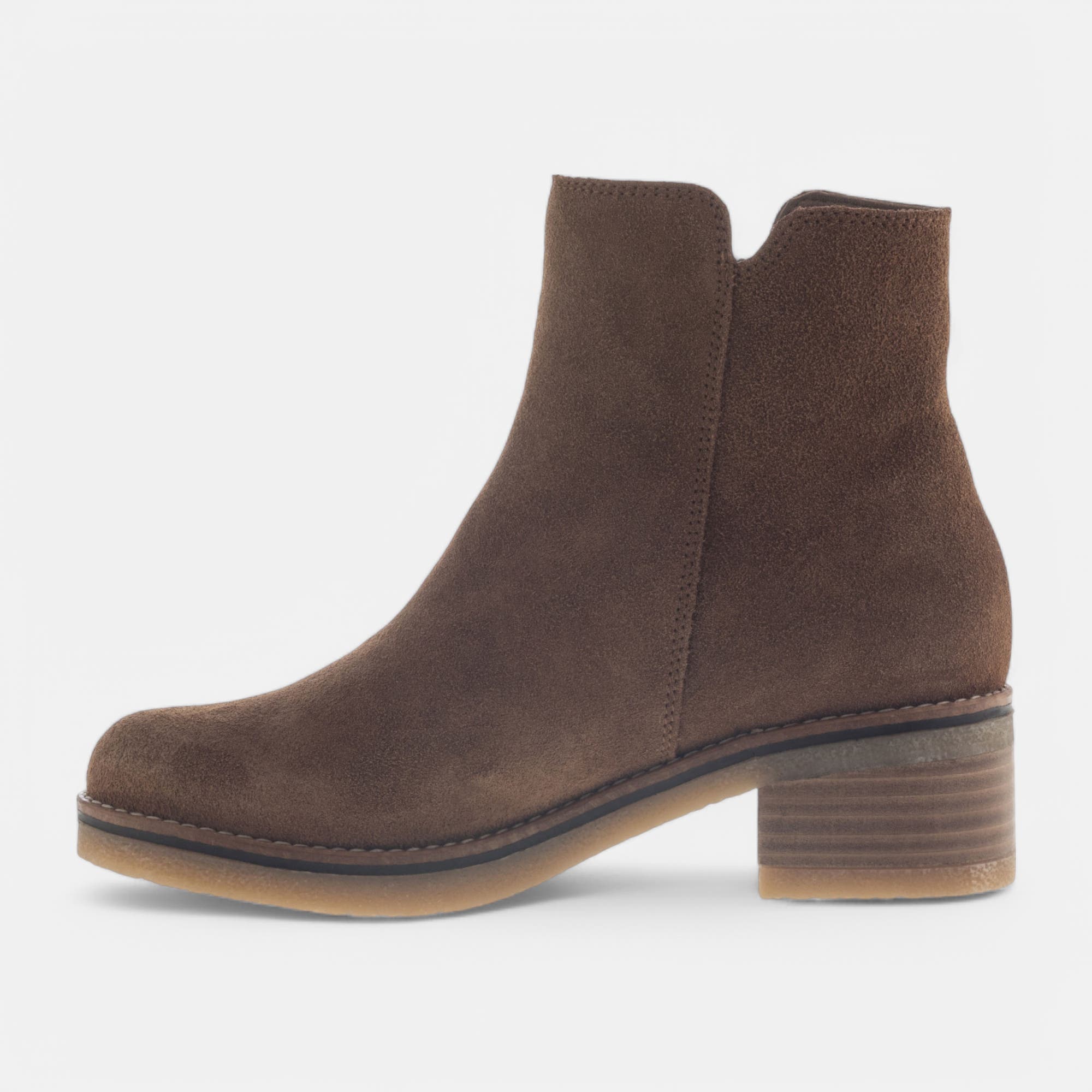 Boots à talon Femme en cuir cognac